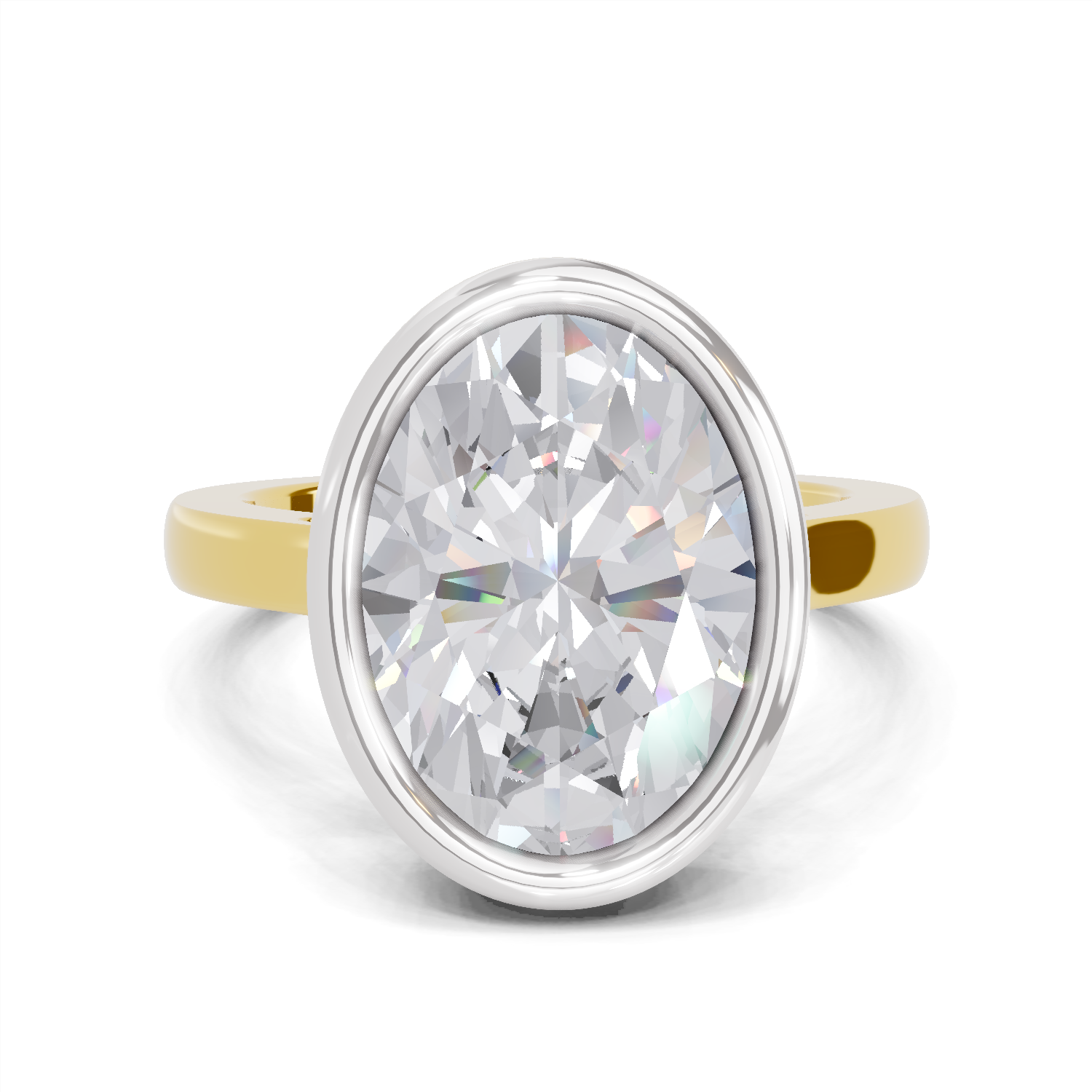 1.89 Carat Aurora Oval Promise Engagement Ring | 14K Yellow Gold