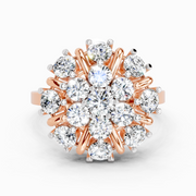 2.36 Ct Round Shape Diamond Cluster Ring | 14K Rose Gold