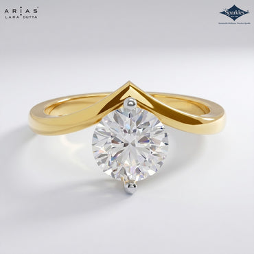 Arias by Lara Dutta Wave Solitaire Ring