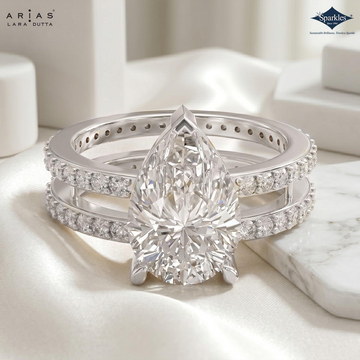 Arias by Lara Dutta Pear-Cut Splendor Ring