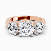 2 Ct Round Three Stone Ring | 14K Rose Gold