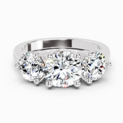 2 Ct Round Three Stone Ring | 14K White Gold