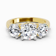 2 Ct Round Three Stone Ring | 14K Yellow Gold