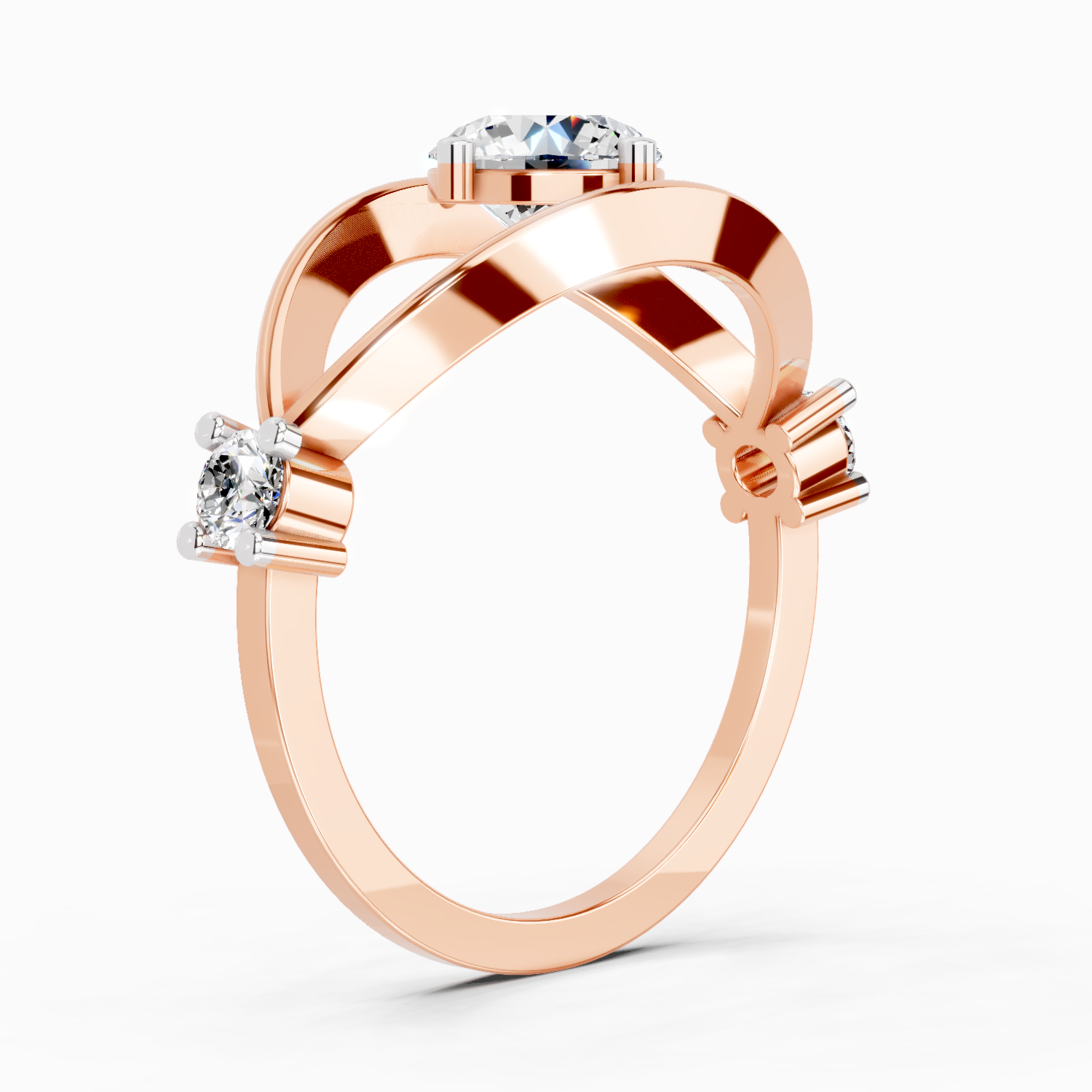 Sparkles Lab Grown Diamond 0.16 Carat Round Shape Evil Eye Solitaire Ring| 14K Rose Gold