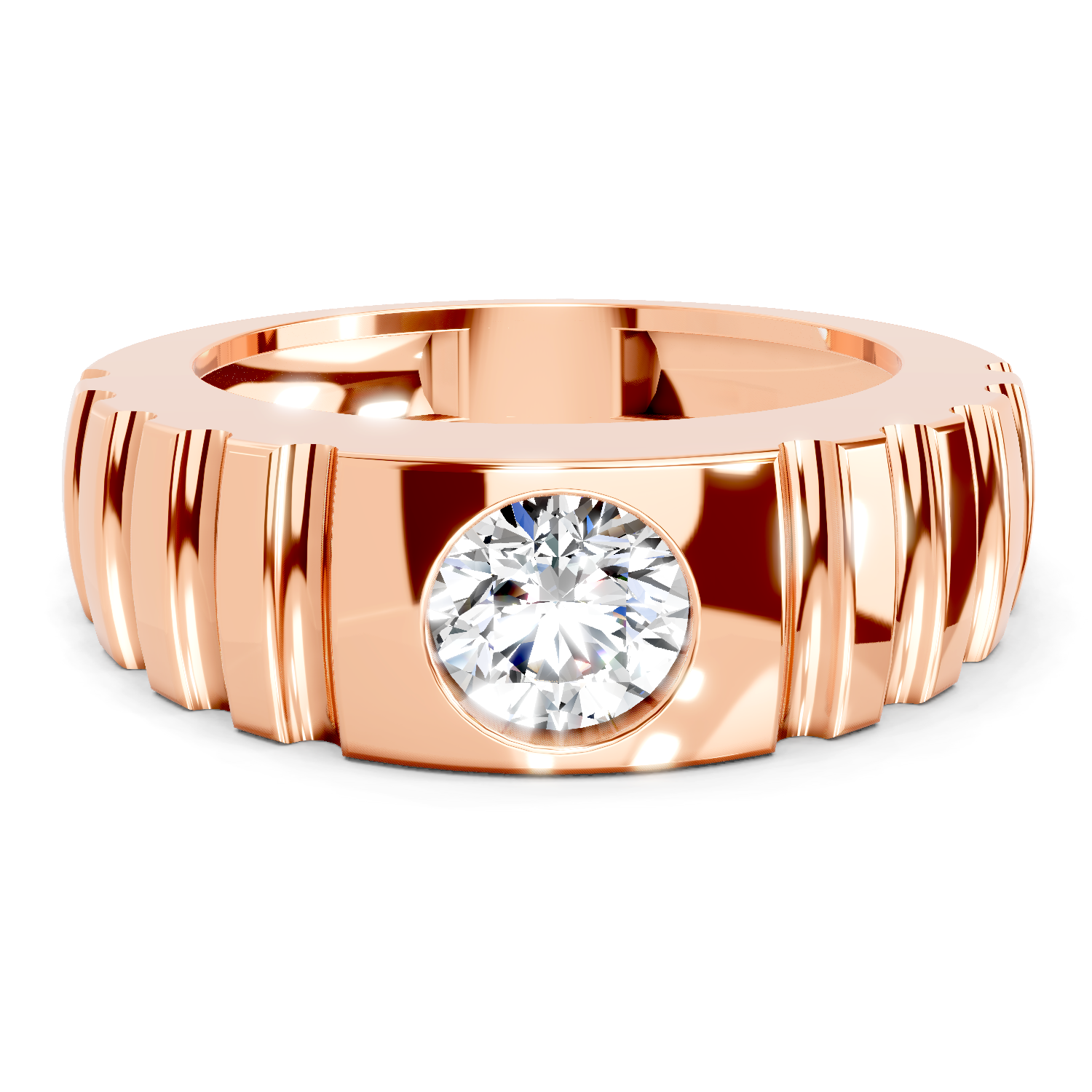 1 Ct Round Solitaire Diamond Ring | 14K Rose Gold