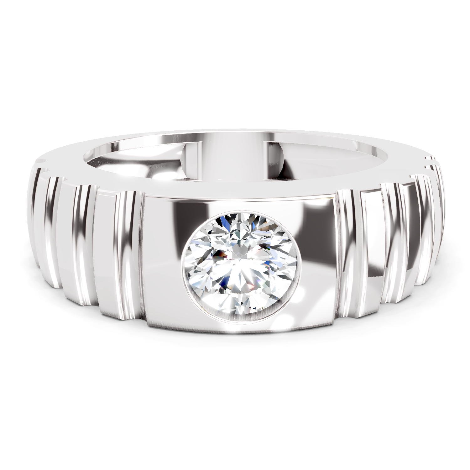 1 Ct Round Solitaire Diamond Ring | 14K White Gold