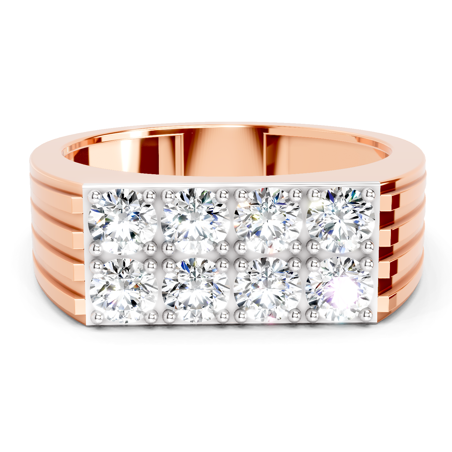 1.52 Ct  Round Cluster Diamond Ring | 14K Rose Gold FG VS Quality Diamonds