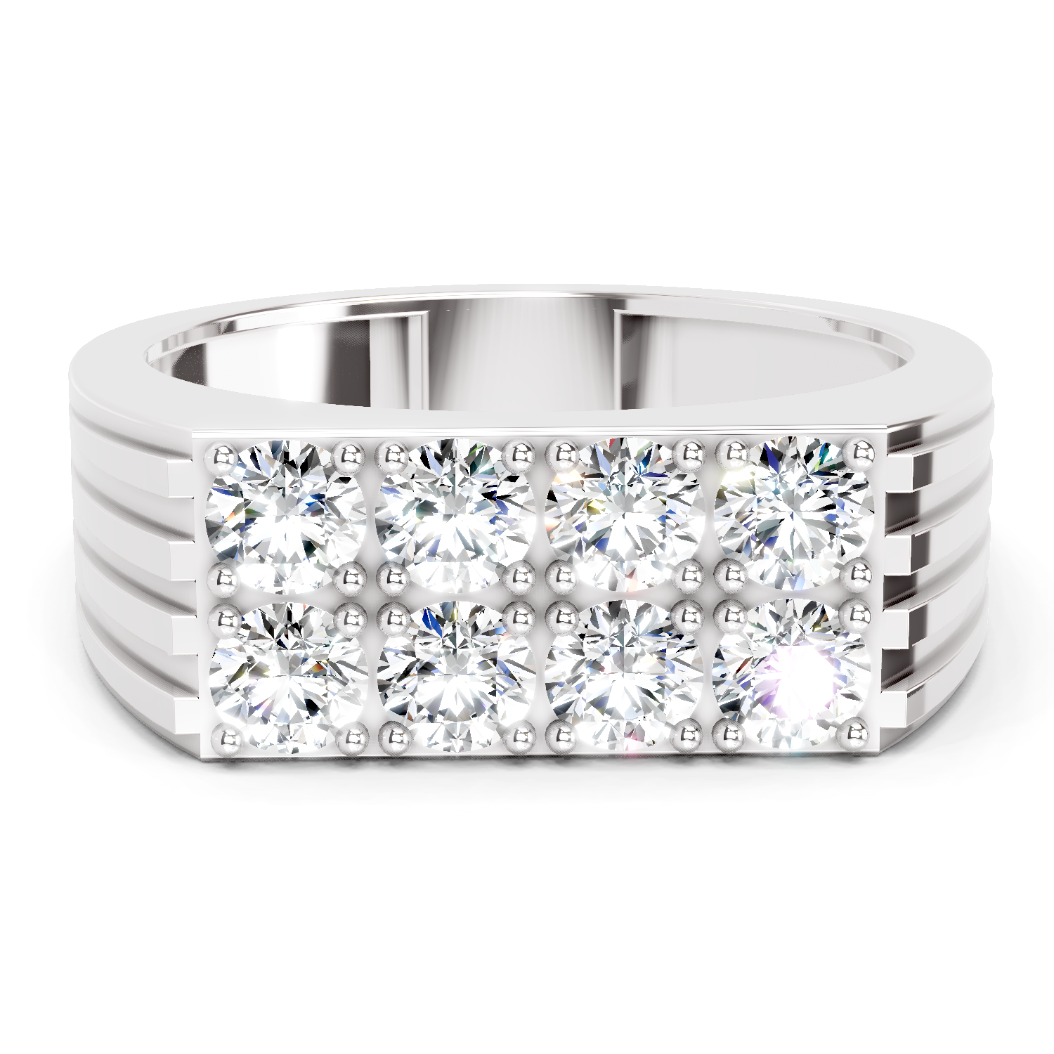 1.52 Ct  Round Cluster Diamond Ring | 14K White Gold FG VS Quality Diamonds