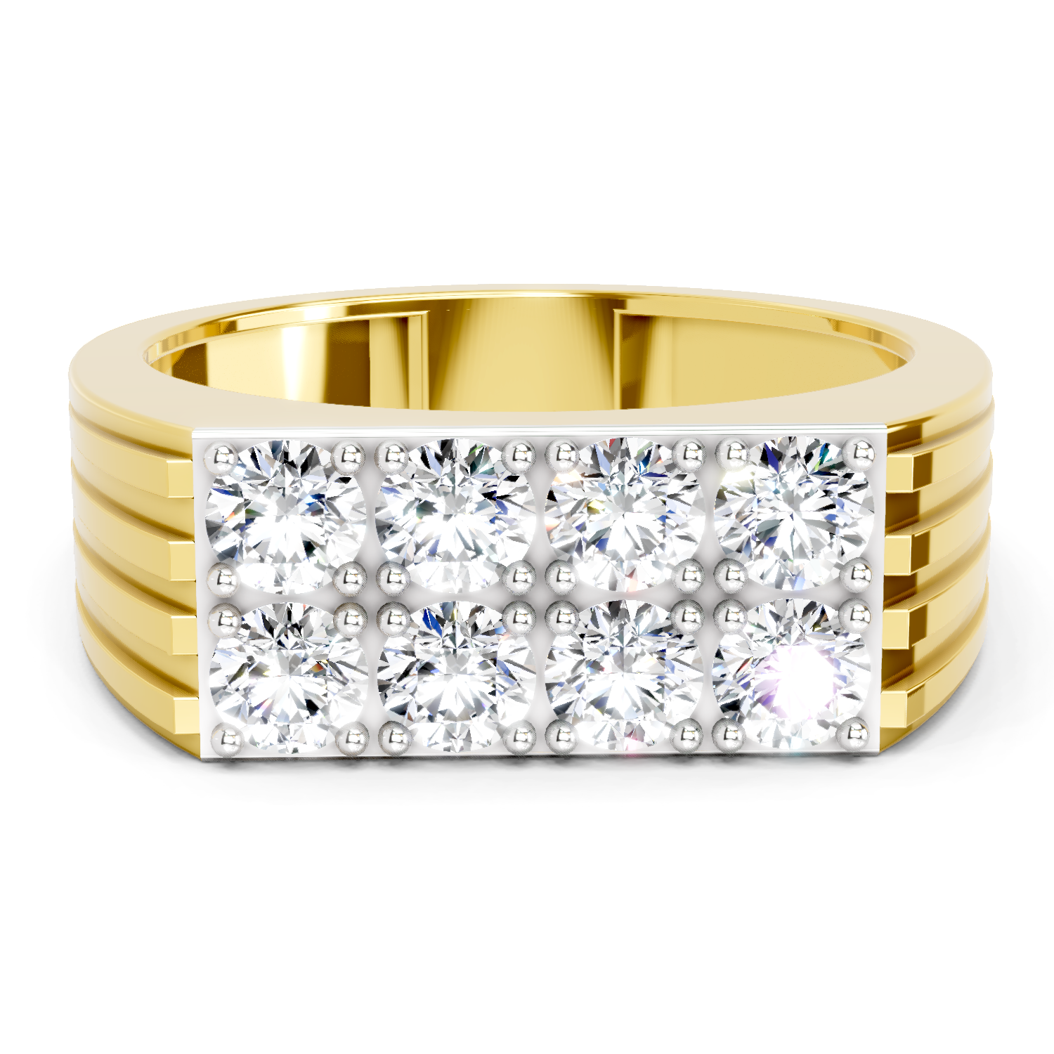 1.52 Ct  Round Cluster Diamond Ring | 14K Yellow Gold FG VS Quality Diamonds