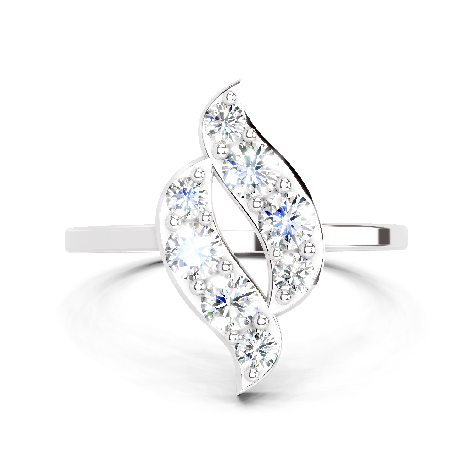 0.6 Ct Round Shape Diamond Ring | 14K White Gold