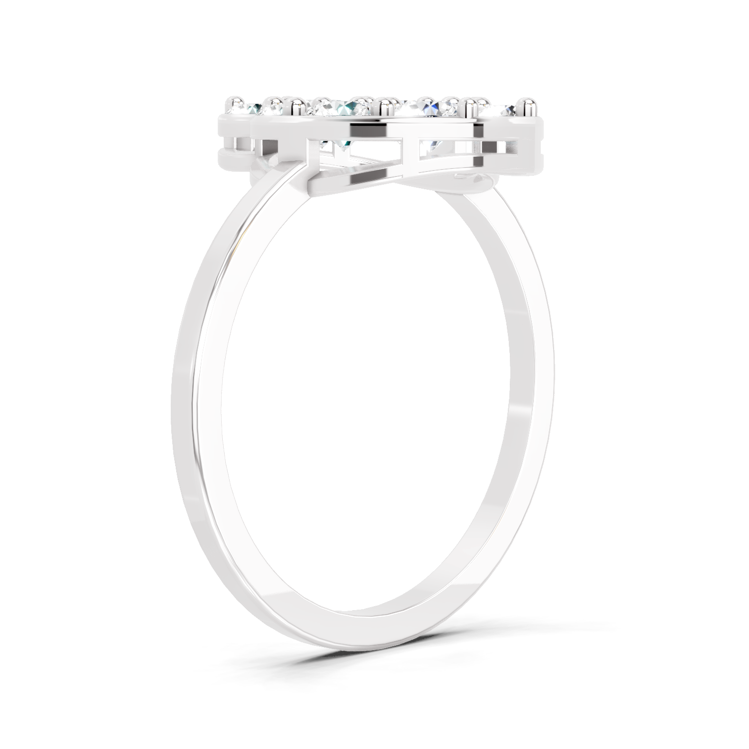 0.6 Ct Round Shape Diamond Ring | 14K White Gold