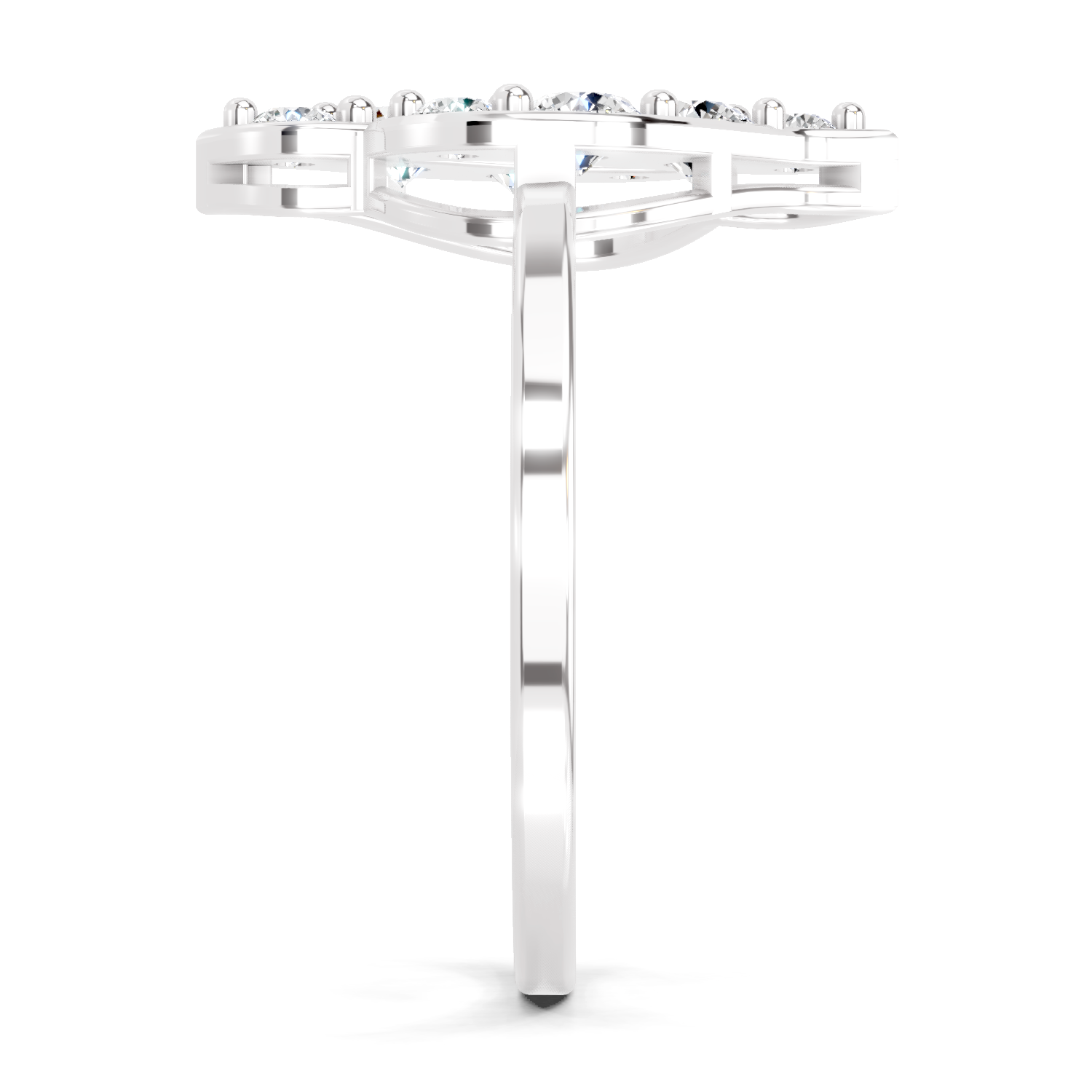 0.6 Ct Round Shape Diamond Ring | 14K White Gold