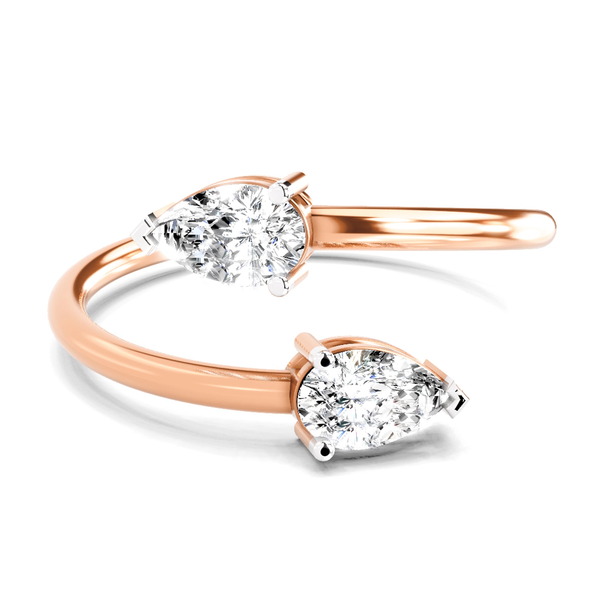 0.56 Carat Pear Diamond Ring | 14K Rose Gold