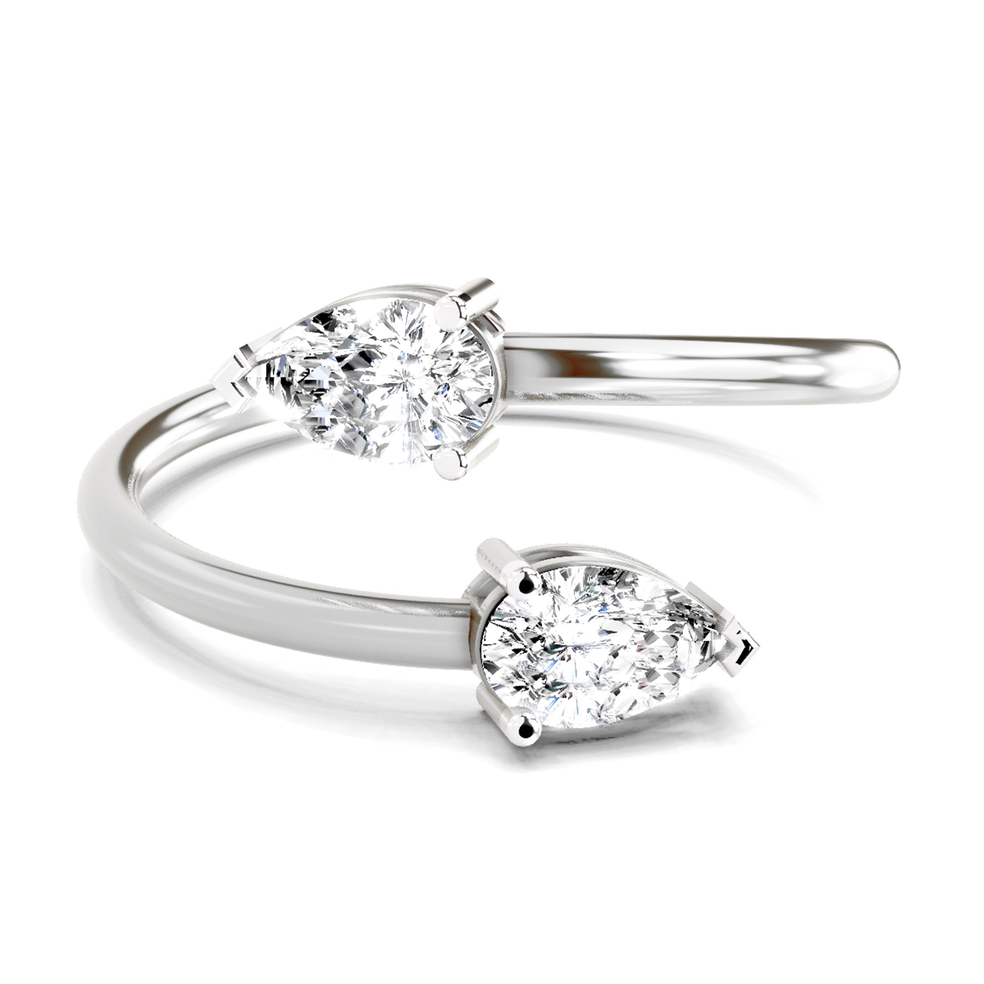 0.56 Carat Pear Diamond Ring | 14K White Gold