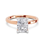 1.38 Carat Cushion Shape Solitaire Diamond Engagement Ring | 14K Rose Gold