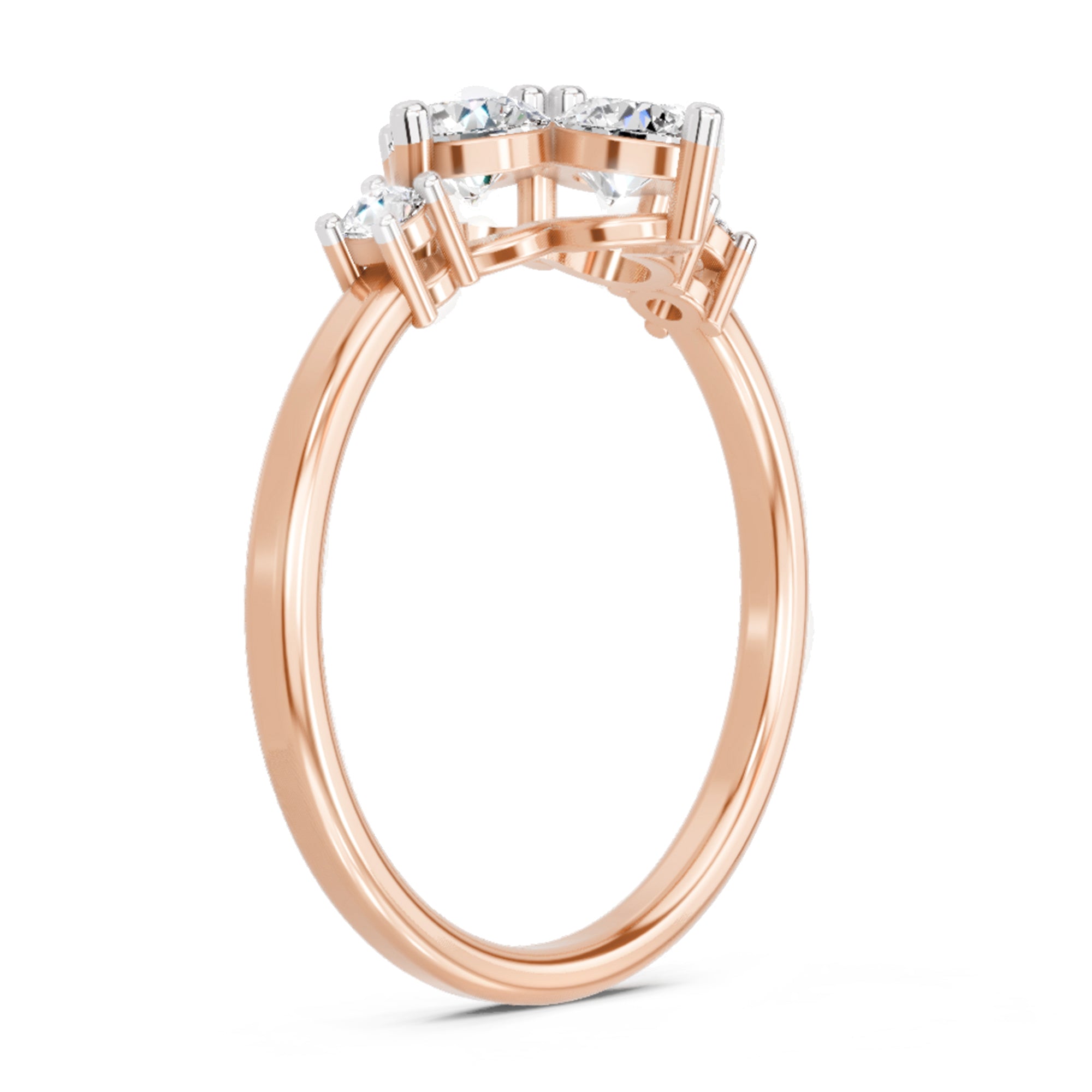 Four Stone Cluster Ring | 14K Rose Gold