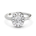 0.75 Oval Shape Diamond | 14K White Gold