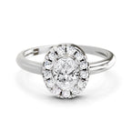 0.75 Oval Shape Diamond | 14K White Gold