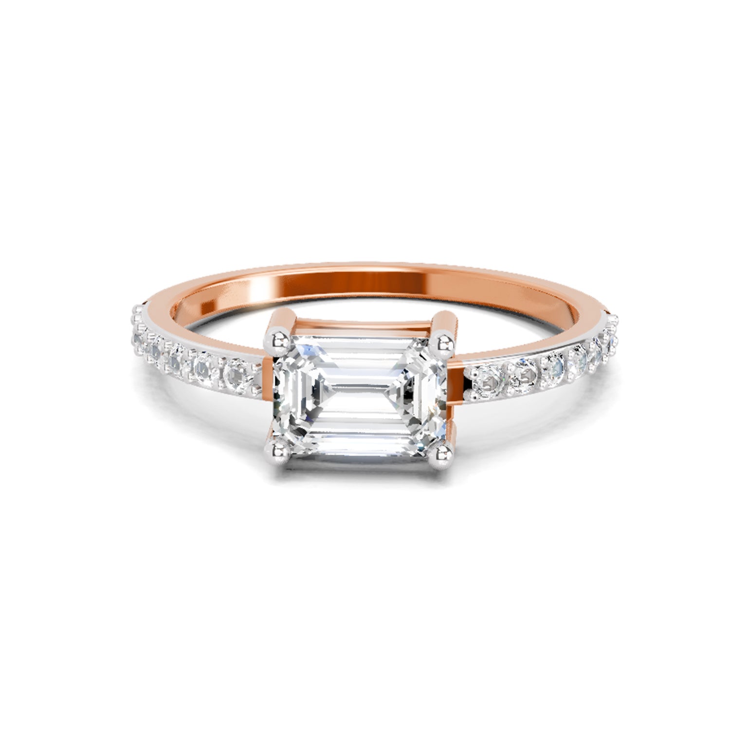 1.18 Ct Emerald Ring | 14K Rose Gold