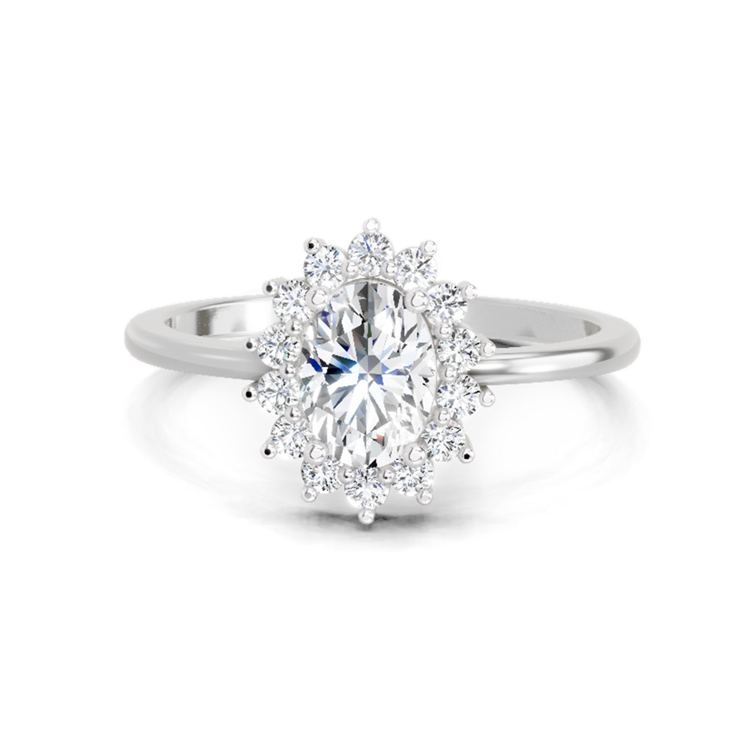 0.97 Ct Oval Ring | 14K White Gold