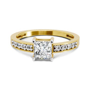 0.94 Ct Princess Solitaire 14K Yellow Gold