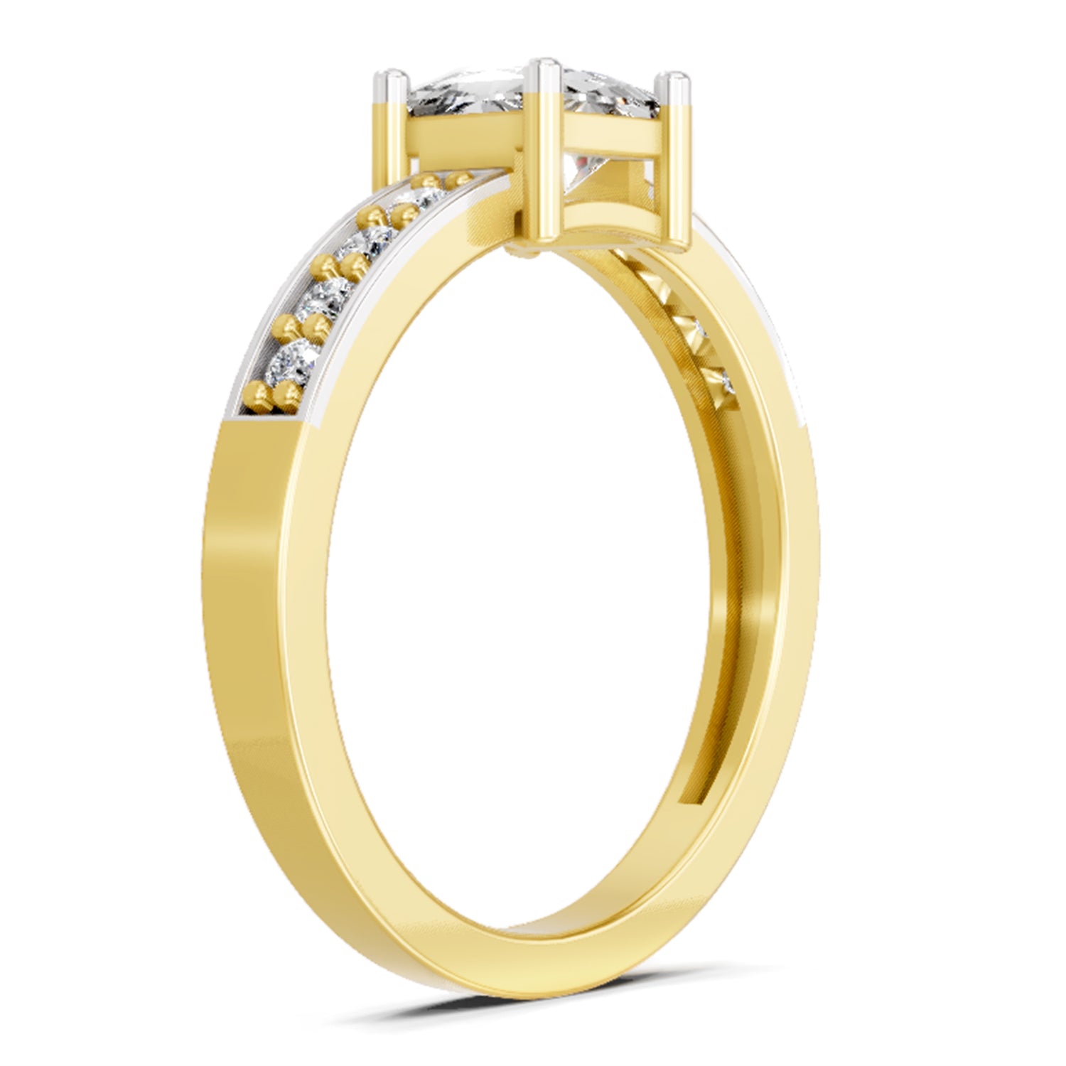 0.94 Ct Princess Solitaire 14K Yellow Gold