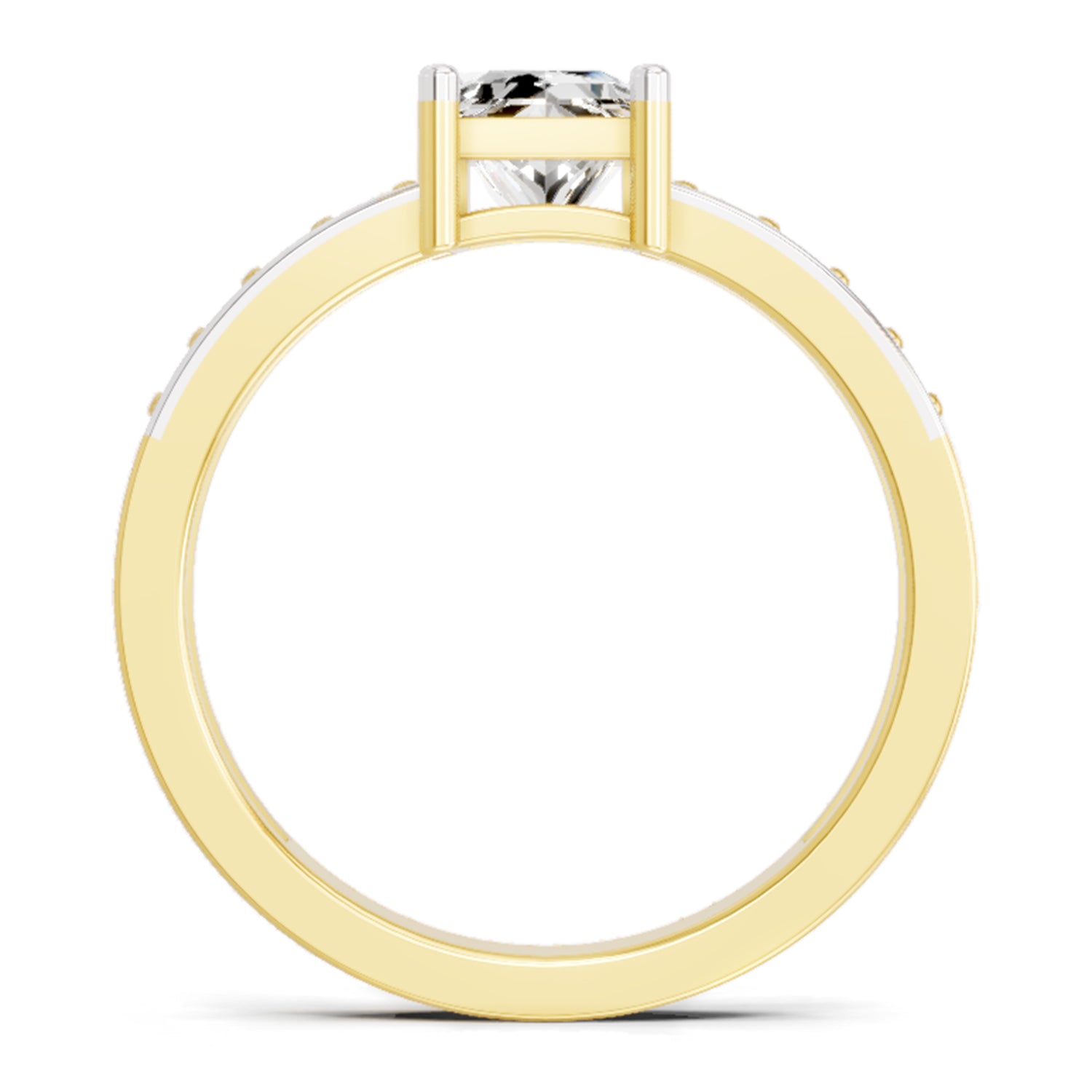 0.94 Ct Princess Solitaire 14K Yellow Gold