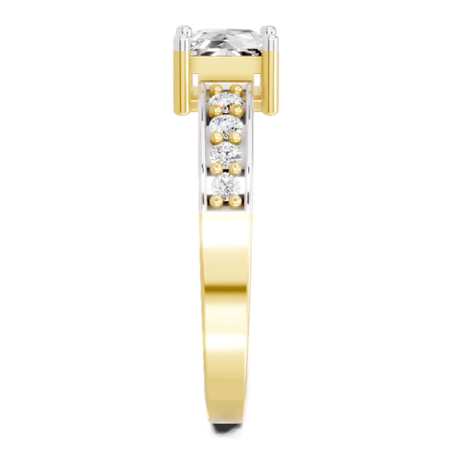0.94 Ct Princess Solitaire 14K Yellow Gold