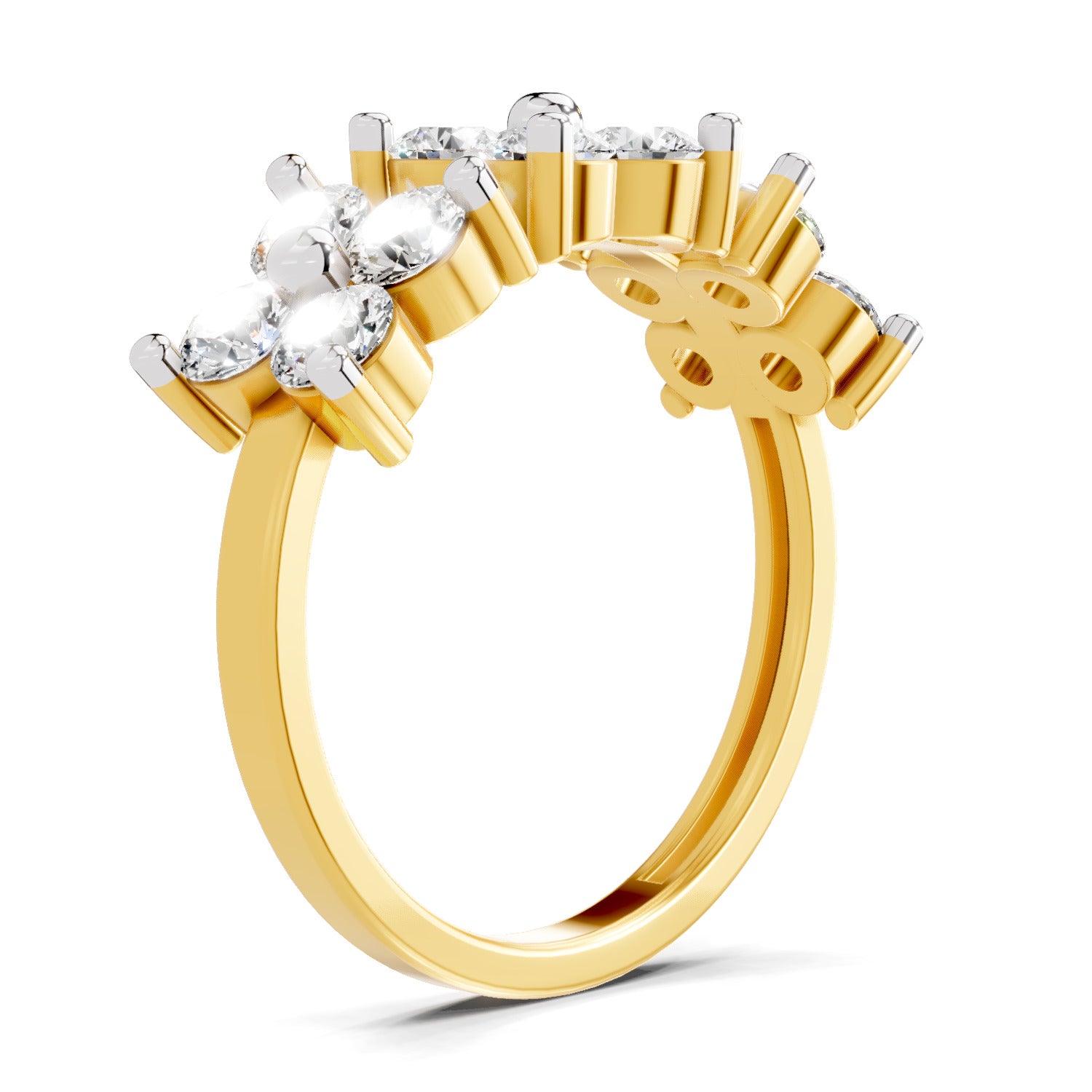 1.19 Carat  | 925 Sterling Silver Gold Plated Fashion Ring