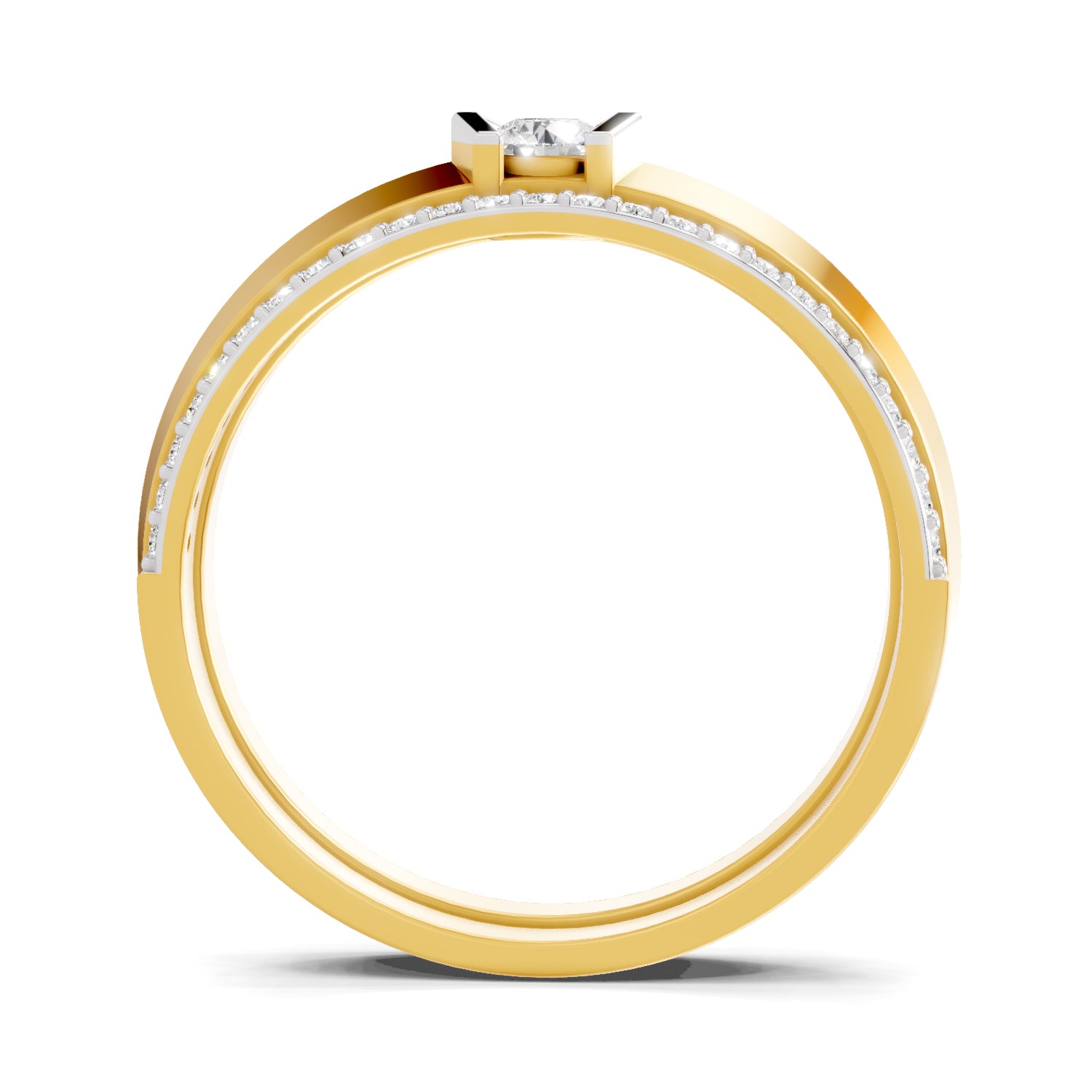0.41 Carat  | 925 Sterling Silver Gold Plated Fashion Ring