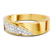 0.18 Carat  | 925 Sterling Silver Gold Plated Fashion Band Ring