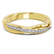 0.1 Ct Round Shape | 925 Sterling Silver Gold Plated Infinity Ring