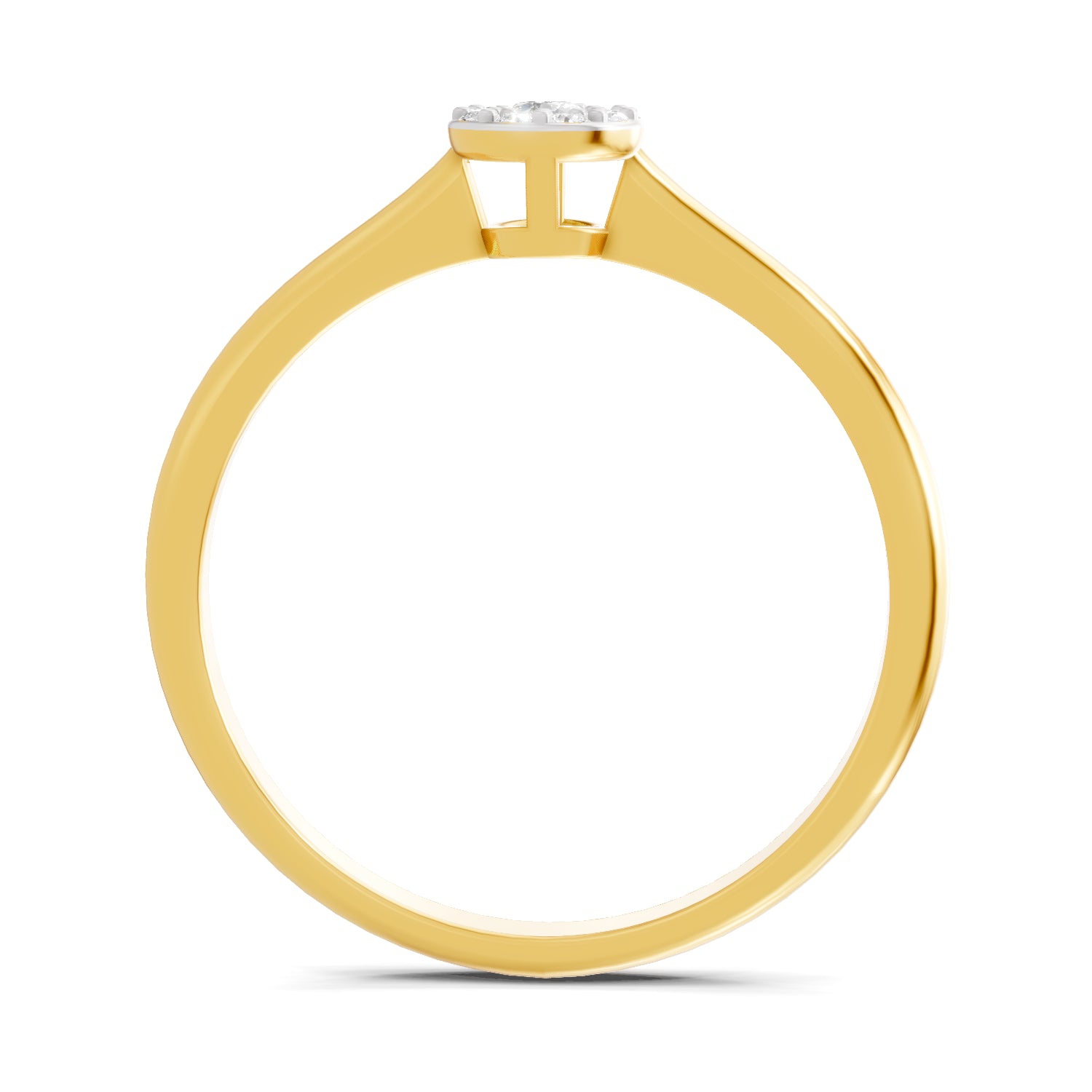 0.13 Carat| 925 Sterling Silver Gold Plated Halo Ring