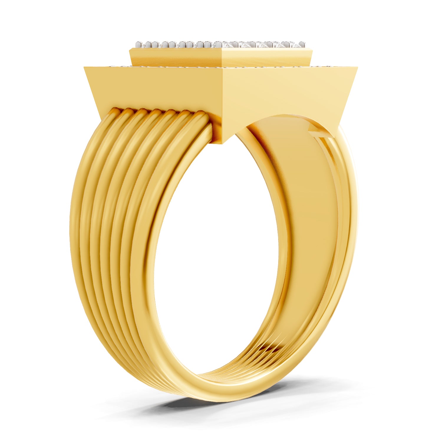 1.05 Carat  | 925 Sterling Silver Gold Plated Cluster Ring