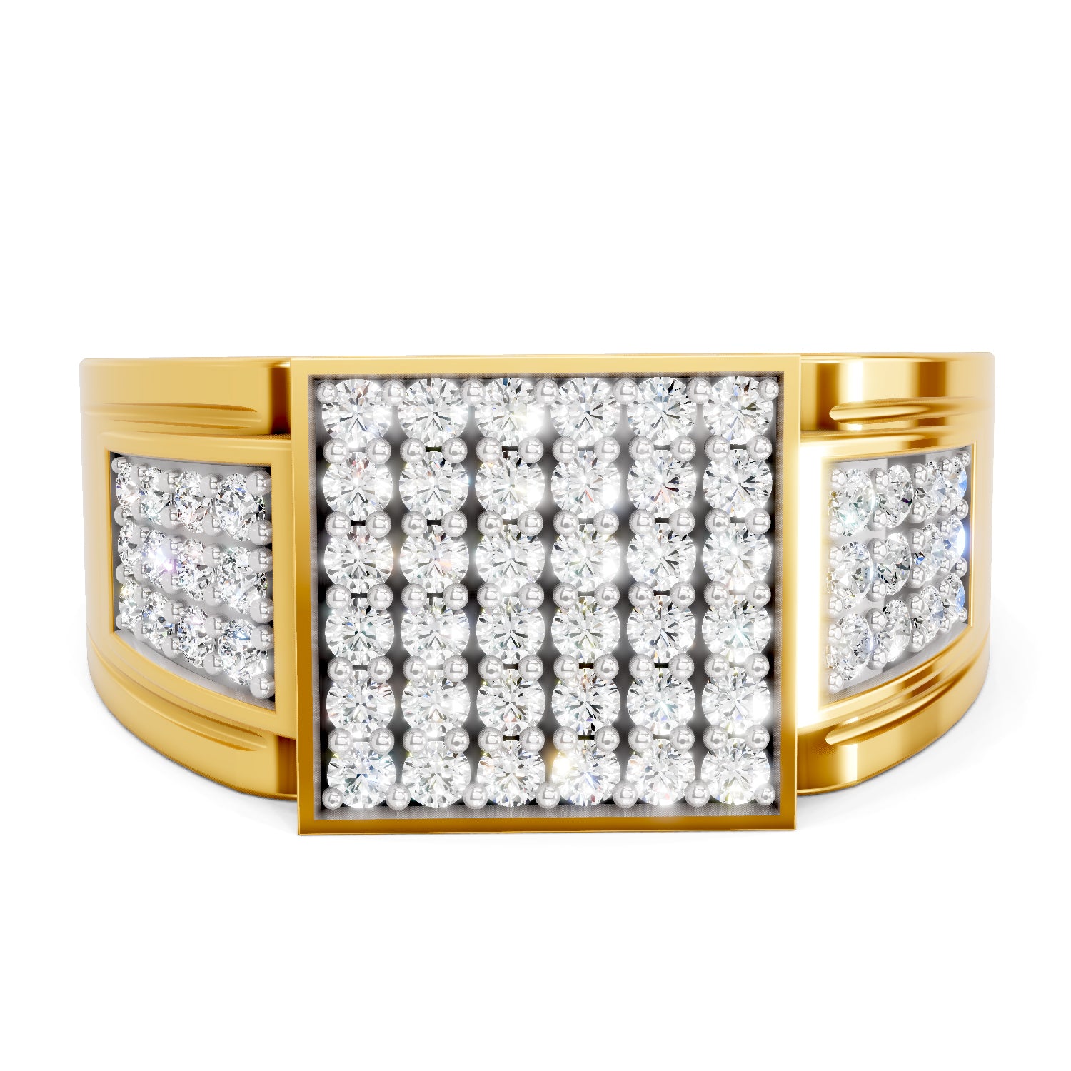 0.97 Carat  | 925 Sterling Silver Gold Plated Cluster Ring
