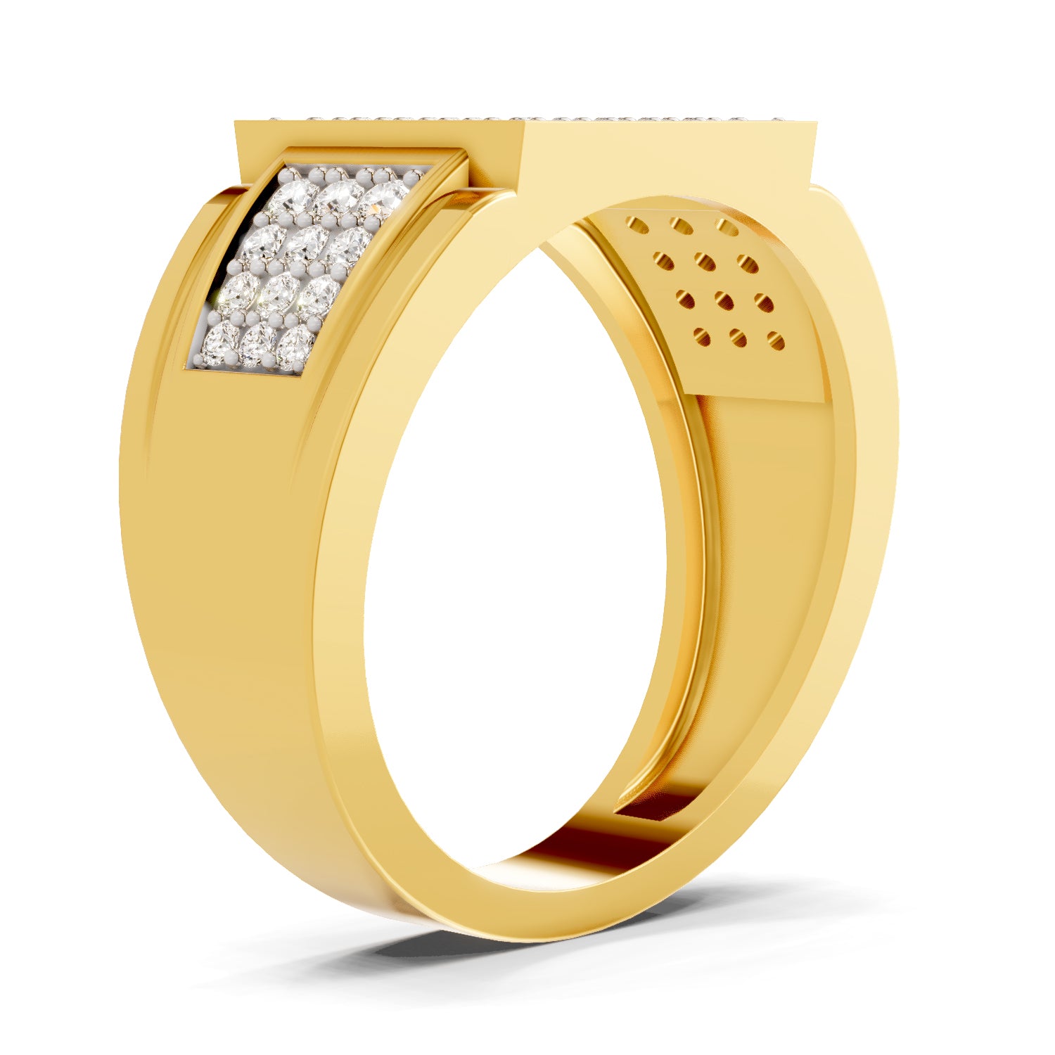 0.97 Carat  | 925 Sterling Silver Gold Plated Cluster Ring