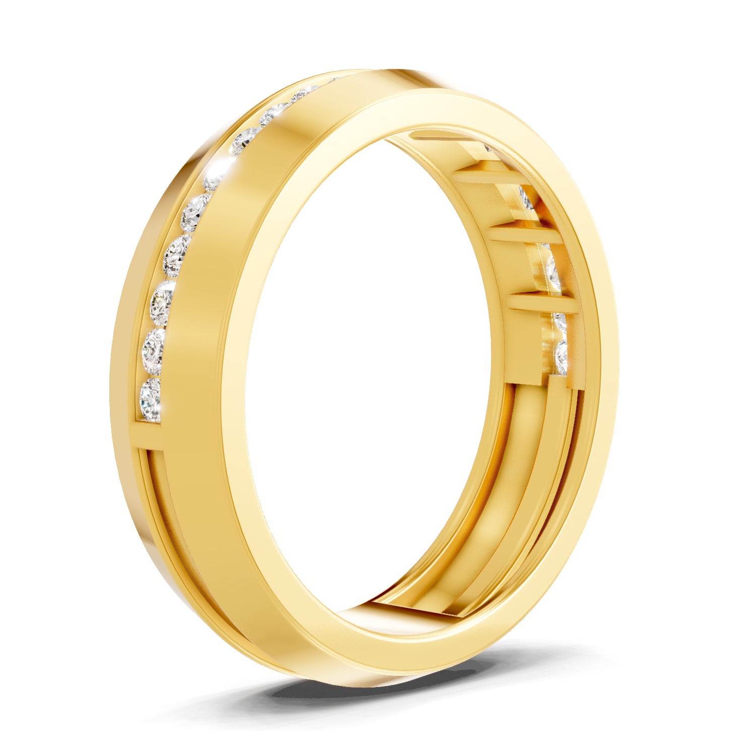 0.44 Carat  | 925 Sterling Silver Gold Plated Band Ring