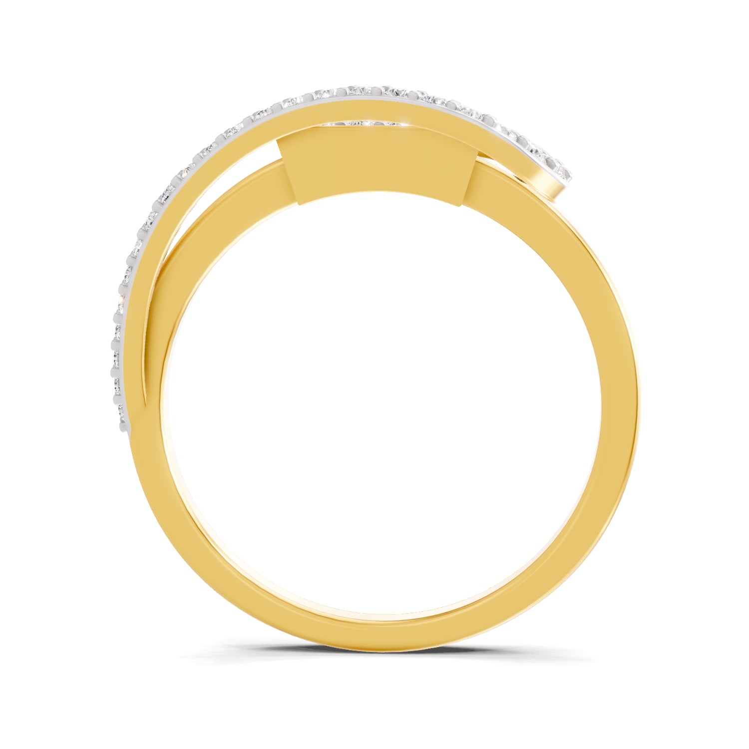 0.36 Carat | 925 Sterling Silver Gold Plated Orbit Kite Ring