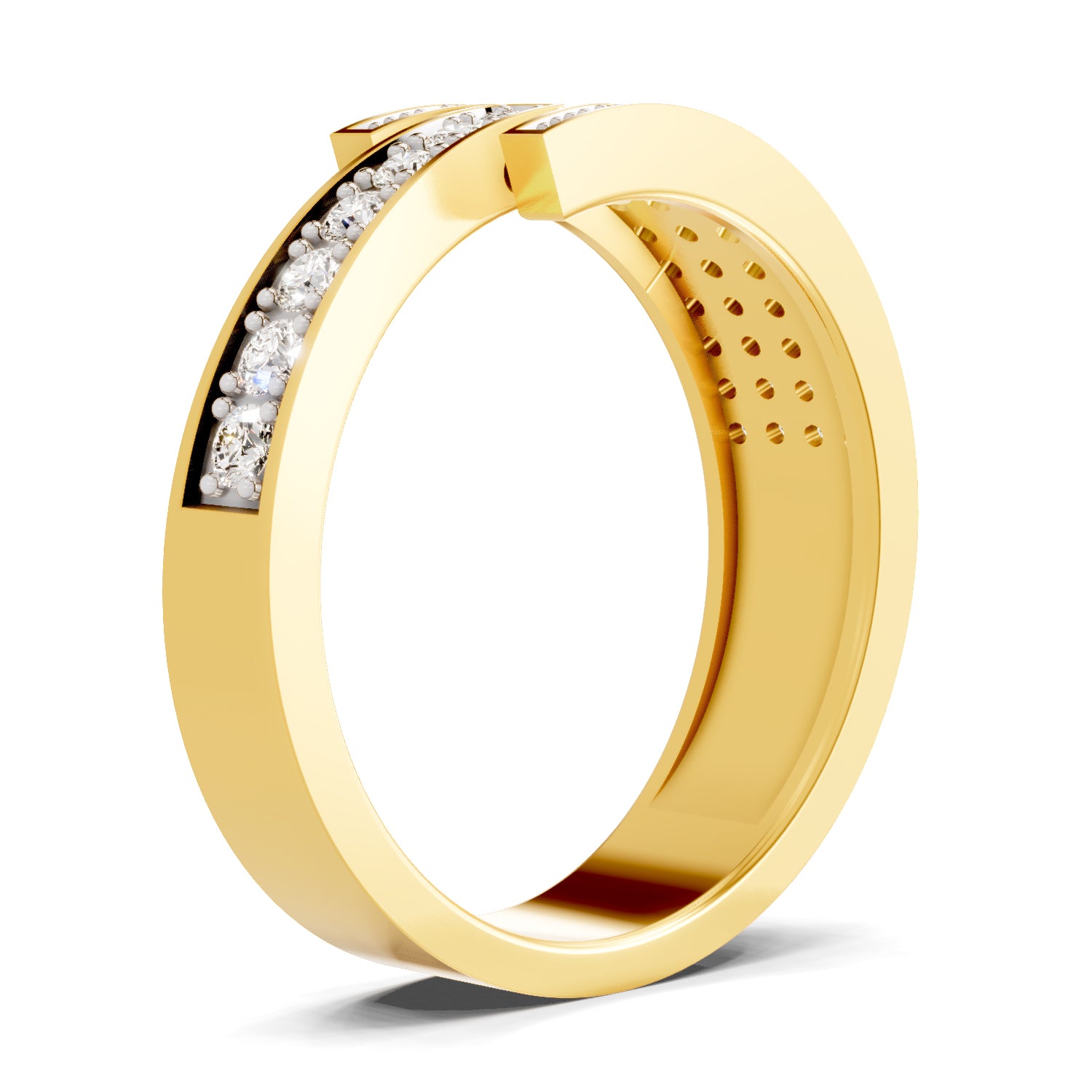 0.51 Carat  | 925 Sterling Silver Gold Plated Band Ring