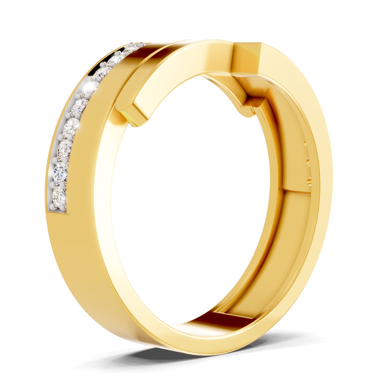 0.18 Carat  | 925 Sterling Silver Gold Plated Band Ring
