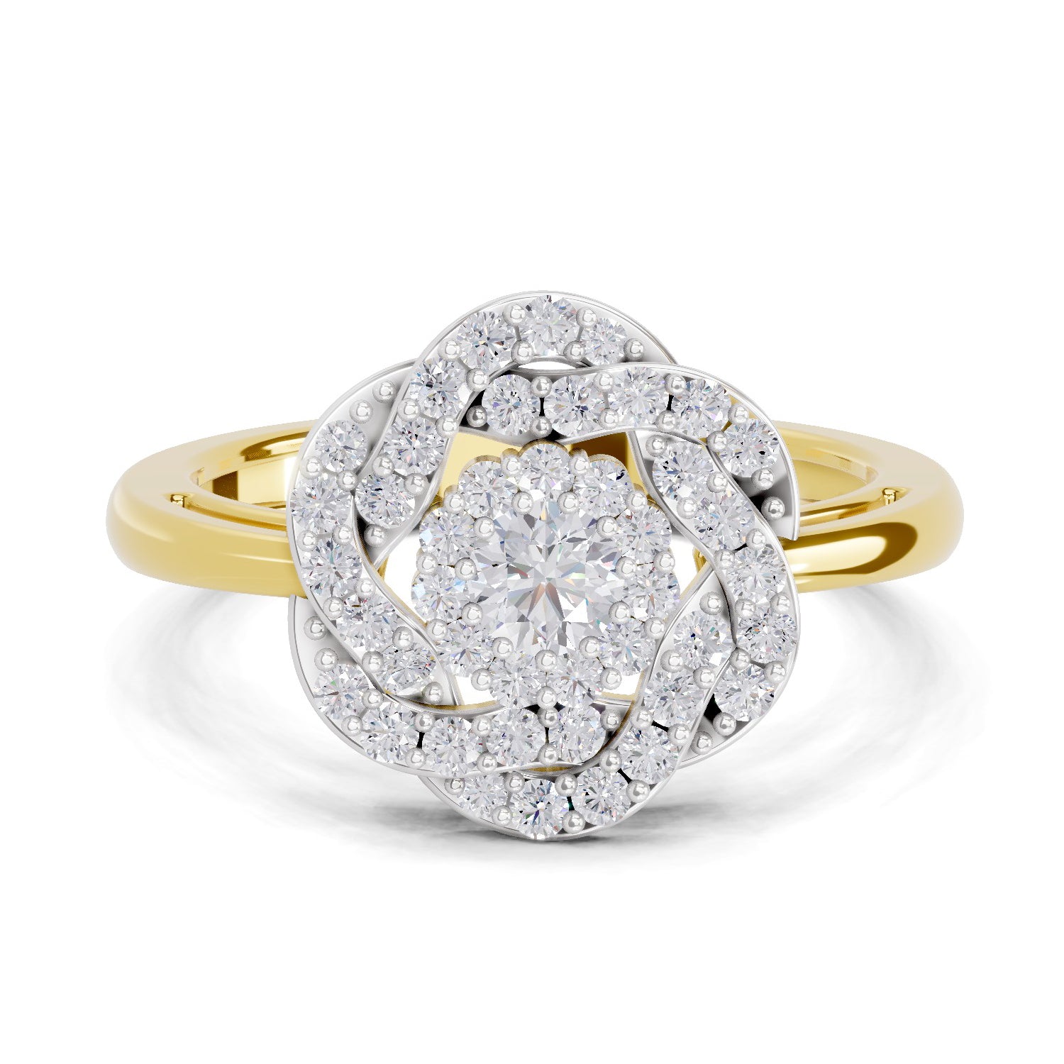 0.64 Carat  | 925 Sterling Silver Gold Plated Fashion Ring