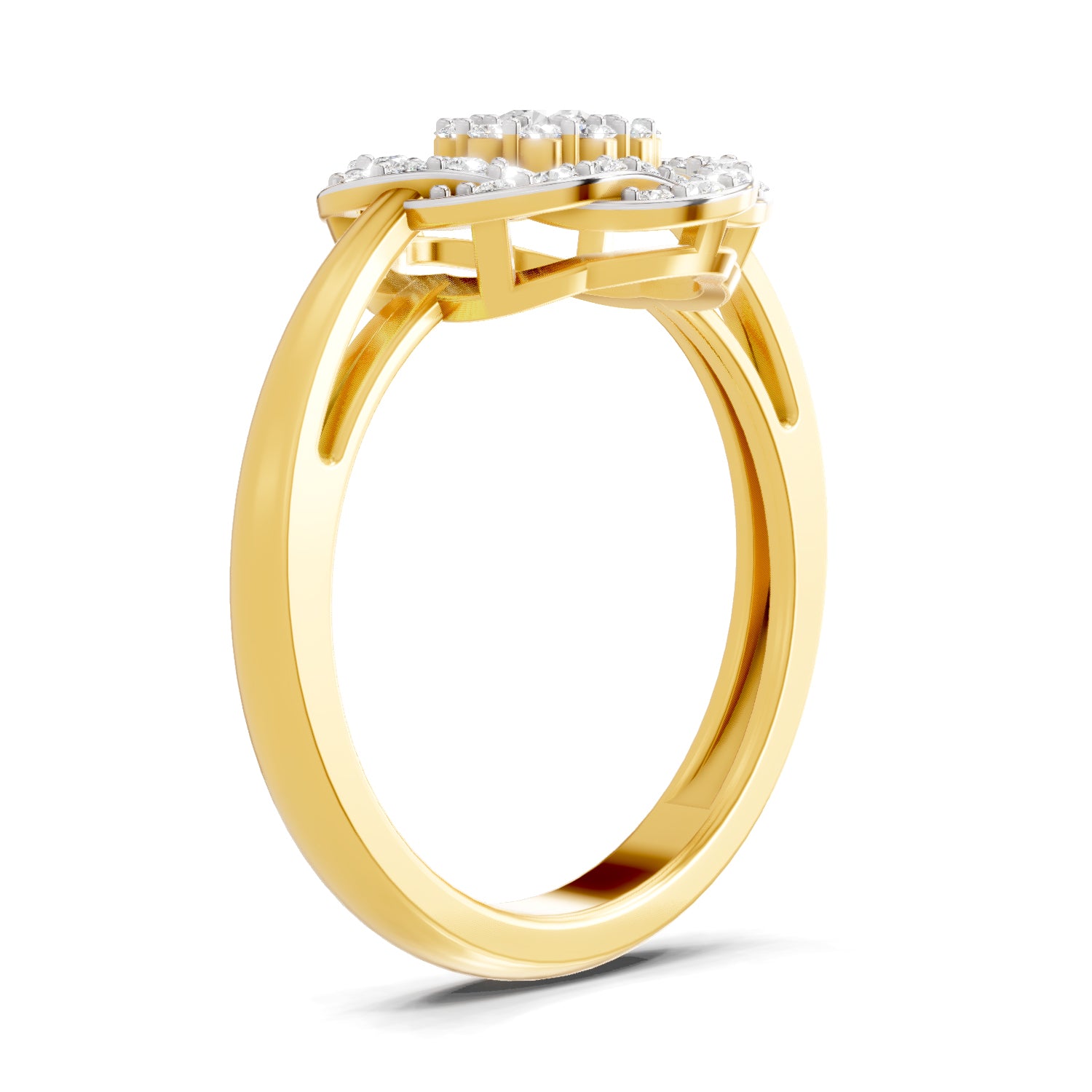 0.64 Carat  | 925 Sterling Silver Gold Plated Fashion Ring