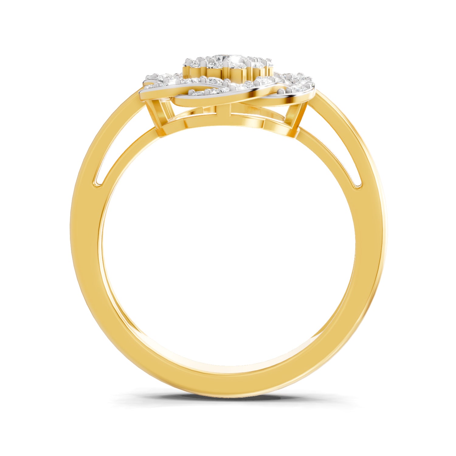0.64 Carat  | 925 Sterling Silver Gold Plated Fashion Ring