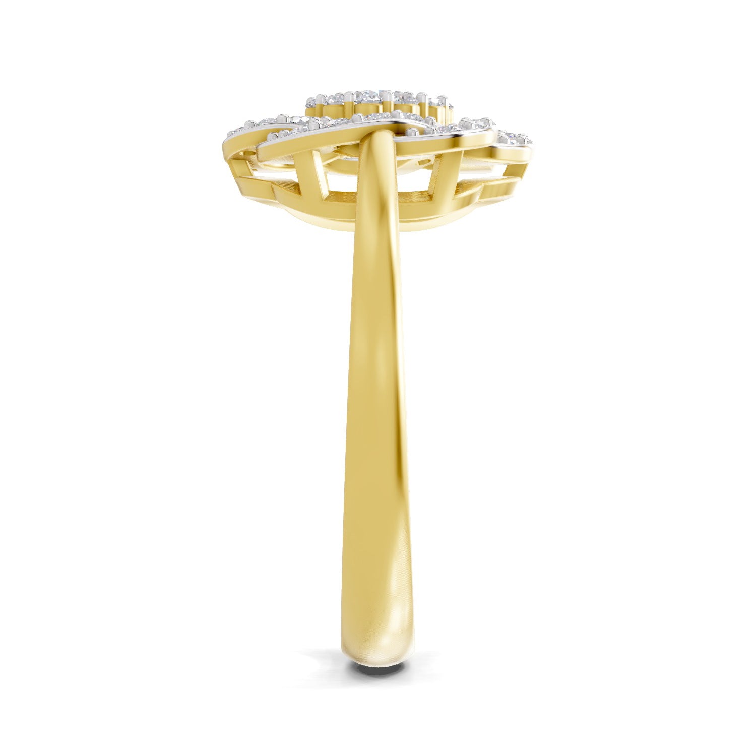 0.64 Carat  | 925 Sterling Silver Gold Plated Fashion Ring