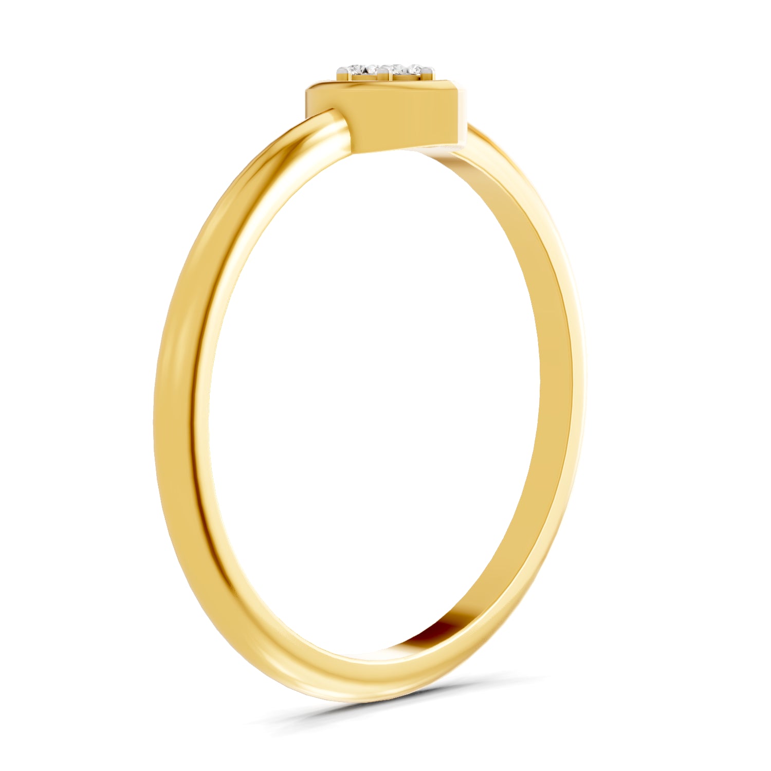 0.03 Carat | 925 Sterling Silver Gold Plated Two-Stone Marquise Ring