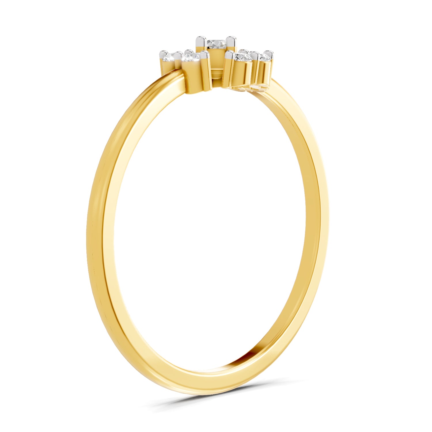 0.13 Carat  | 925 Sterling Silver Gold Plated Fashion Ring