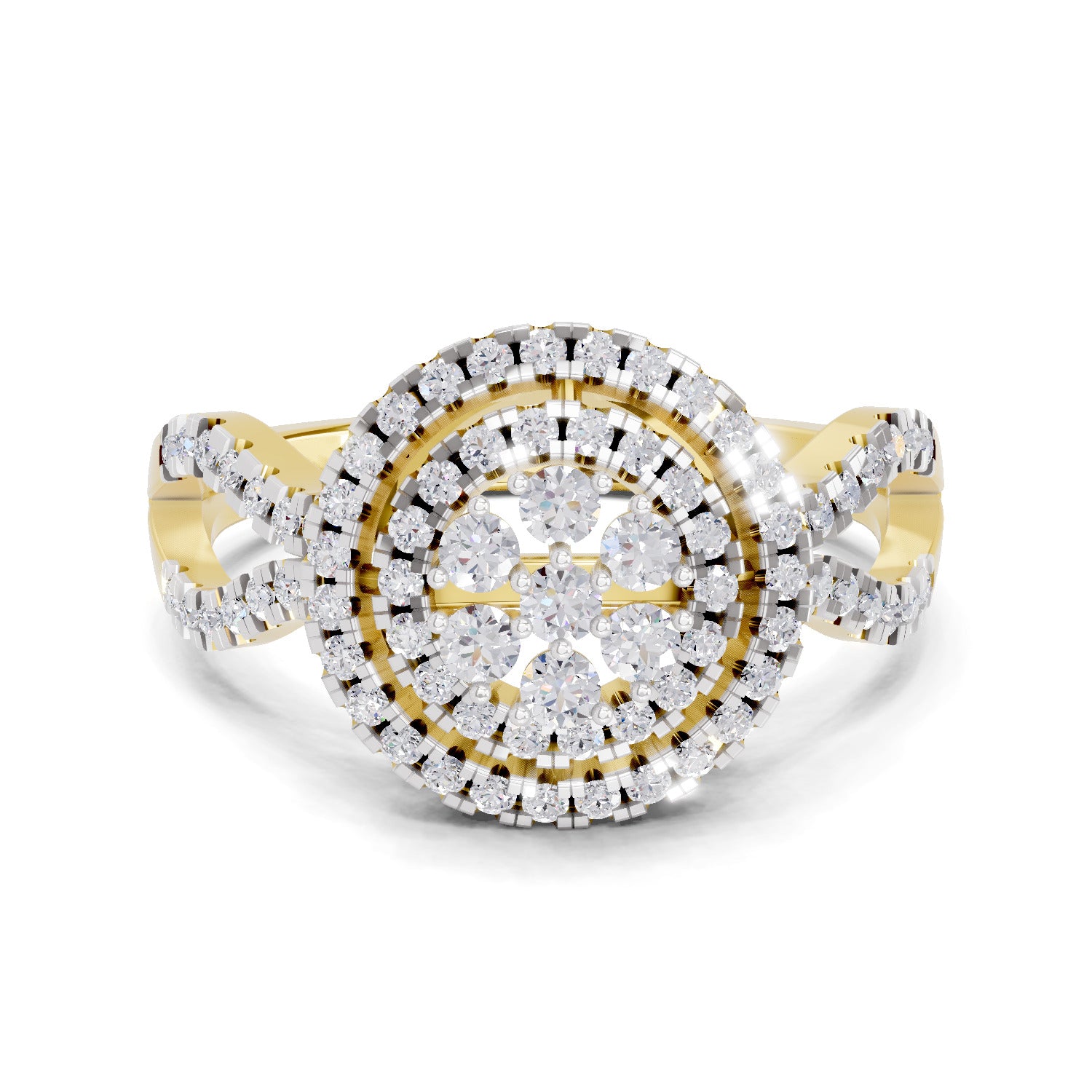 0.61 Carat  | 925 Sterling Silver Gold Plated Fashion Ring