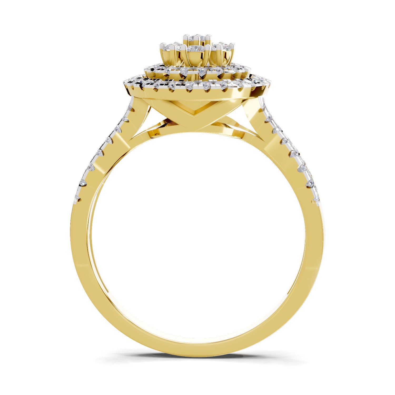 0.61 Carat  | 925 Sterling Silver Gold Plated Fashion Ring