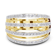 0.8 Carat Round Shape Diamond | 925 Sterling Silver Gold Plated Band Ring