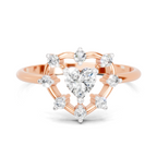 0.44 Carat Heart & Round Shape Diamond Ring | 14K Rose Gold